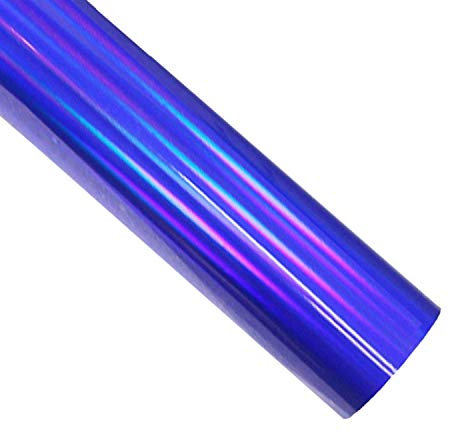 Holographic Heat Transfer Vinyl Roll 12 Inches x 5 Feet Iron on Vinyl HTV for DIY T-Shirts or Fabrics (Holographic Blue)