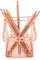 Gullor Square Pencil Holder Metal Desk Organizer Makeup Brush Holder Pencil Cup, Copper, Rose Gold