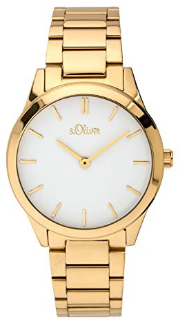 s.Oliver Damen Analog Quarz Armbanduhr mit Edelstahl Armband