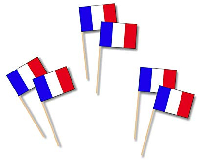 PARTY DISCOUNT Party-Picker Frankreich, 5 cm, 50 Stück