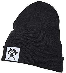 barTbaren – warme Beanie mit großem Axt Logo Patch – weiche Unisex Wintermütze für Damen und Herren im klassischen Schnitt in Schwarz