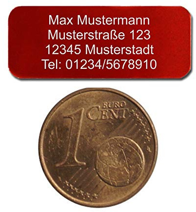 generisch Drohnenplakette/Drohnenkennzeichen (rot, Mikro (25x10mm))