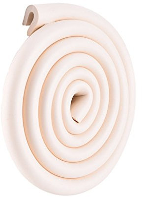 SuperglockT 2Meter Kantenschutz Baby Schutz aus Weichem Schaumstoff Kindersicherung Eckenschutz Verdicken U-Form Selbstklebend Kinderschutz Stoßschutz für Möbel Glastisch (Beige)