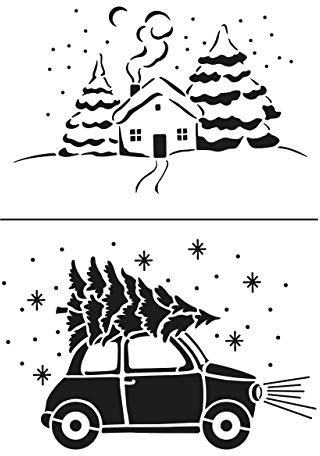 Universal-Schablone A4 - Home for Christmas -