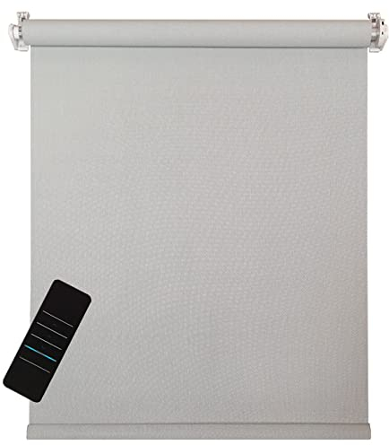 Rollo électrique, Gris/Blanc, 5% translucide, Moteur de Batterie et émetteur, 80x160 cm