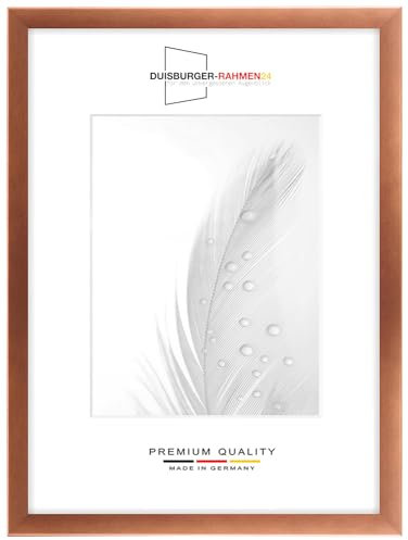 Duisburger-Rahmen24 DR24 Cadre Photo 80x100 (Cuivre) sur Mesure, Cadre en Bois MDF de 35 mm de Largeur INCL. vitre en Verre synthétique antireflet, paroi arrière Stable, Crochets et Fixations