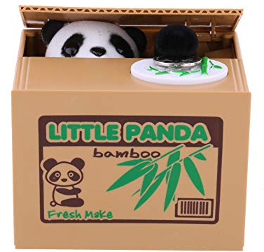 Dioche Elektronische Spardose, Sparschwein für Kinder und Erwachsene - Kleiner Panda, Orange, ABS, Alle Altersgruppen