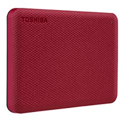 TOSHIBA Canvio Advance 1TB Portable External Hard Drive USB 3.0, Red - HDTCA10XR3AA