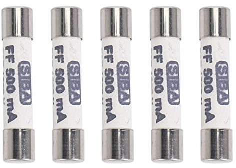 Fransande 5X 1000V 500MA 6,3 x 32 mm Weisse Keramik Sicherung fuer Multimeter, Blanc& Ton Argent