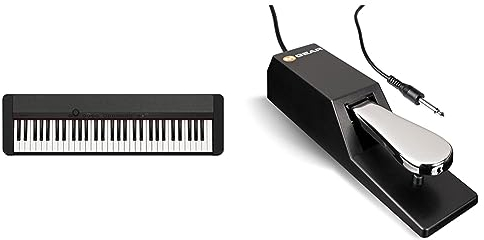 CT-S1BK Casiotone Piano-Keyboard & M-Audio SP-2 - Universal Sustain Pedal with Piano Style Action, The Ideal Accessory for MIDI Keyboards, Digital Pianos, Electronic Keyboards & More