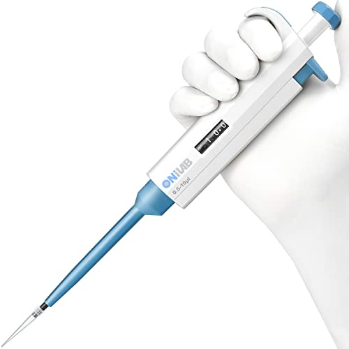ONiLAB 0.5-10μl Laboratory Single Channel Pipette Scientific Laboratory Micropipette Manual Adjustable Volume, High Precision, Pipettor…