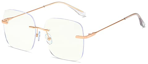Rongchy Fashion Randless Blue Light Blocking Glasses for Men Women TV Phone Computer Gaming Eyeglasses (Gold)