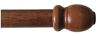 Generico Bastone per Tende in Legno Diametro 23mm con Anelli terminali e staffe 200cm