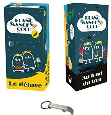 Lot Jeux Blanc Manger Coco en Français Le Déluge + Au Fond du Trou + 1 Décapsuleur Blumie (Déluge + Au Fond du Trou)