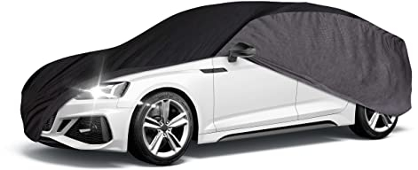 Walser CarComfort Autoplane Indoor Eco PKW M, Auto-Abdeckplane atmungsaktiv, lackschonende Autoabdeckung für Innenbereich grau/schwarz