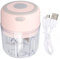 Mini Tritatutto Elettrico per Aglio, Tritatutto per Verdure Portatile Senza Fili da 250 Ml, Tritacarne per Aglio, Tritacarne per Zenzero, Peperoncino, Frutta, Carne, Ecc Rosa