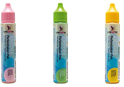 Artidee CREARTEC Perlenmaker Pen 3er Set Ostern - pastellgelb, patellgrün & pastellrose - zum Gestalten von dekorativen 3D Farbperlen auf Textilien, Holz, Pappe, Leder, Glas, Keramik - 90ml