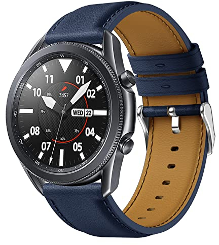 Syxinn 22mm Leder Armband Kompatibel für Samsung Galaxy Watch 46mm/Galaxy Watch 3 45mm/Gear S3 Frontier/Classic Armband Uhrenarmband Ersatzarmband Lederband für Herren Damen