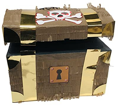 Pinata Schatztruhe zum Befüllen, Aufhängen und Zerschlagen - Kindergeburtstag, Party, Feier