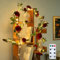 GOESWELL Artificial Rose Vine Luminous DIY Willow Vine Home Decoration,Brown Willow Vine Wall Decor Lights Floral Ivy Indoor and Outdoor Decoration for Weddings and Parties Red Rose