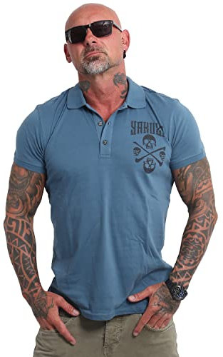 Yakuza Herren Legion Polo Shirt, Mallard Blue, S