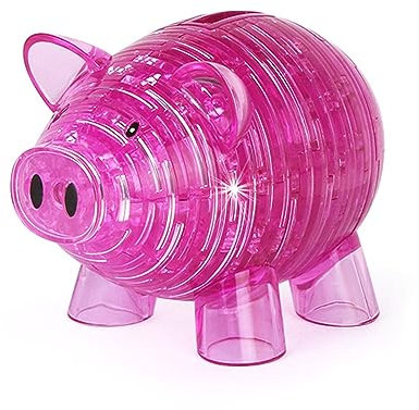 BTYYIHEX 3D-Kristallschwein-Puzzle, funktioniert als Sparschwein, Kristall-Puzzle, Denkspiele für Puzzler ab 16 Jahren, 94 Teile (Rosa)