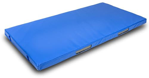 Foamma Gymnastics Mat, 4 x 4 ft x 6 ft, Blue, High-Density Landing Mat with Waterproof Cover, Ideal for Wrestling, Tumbling, Kids & Adults – Gymnastics Equipment for Indoor & Outdoor Use