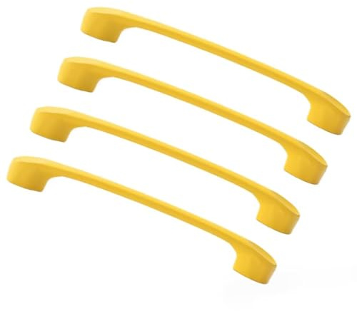 4 Pack Kitchen Cabinet Knobs Drawer Knob Door Handles Yellow Cabinet Handles Aluminum Alloy Furniture Drawer Pulls (Screws Included) for Bedroom Drawer Closet Wardrobe Dresser