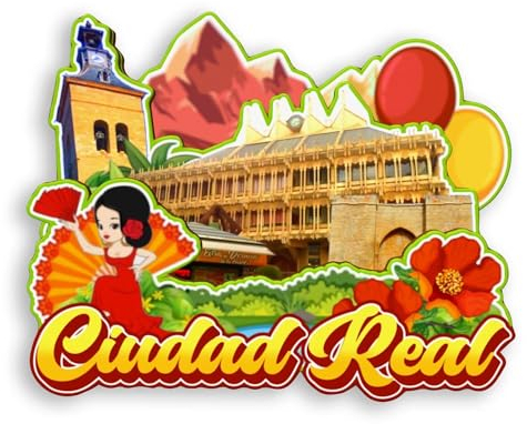 Quwsne Imán para nevera Ciudad Real España Imán para nevera, recuerdos de viaje de ciudad, regalos turísticos, monumentos clásicos 3D, hechos a mano, decoración del hogar -1497, QS-WC-1497