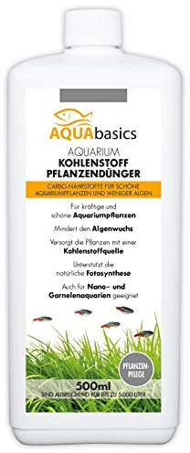 aquabasics Aquarium CO2 Kohlenstoff Pflanzendünger sorgt für einen sichtbaren Wachstumsschub Deiner Aquarium-Pflanzen - schöne Pflanzen und deutlich weniger Algen, Größe:0.5 Liter