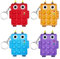 Steemjoey 4PCS Mini Pop Push It Fidget Jouet Porte-clés, Silicone Squeeze Pop Bubble Fidget Bulk Jouets Sensoriels, Robots Poppet Bubble Stress Soulagement Anxiété, Cadeaux pour Enfants Adultes