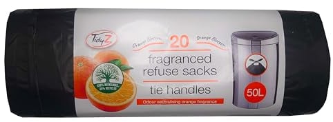 Dealz 24/7-20 Orange Scented Tie Handle Refuse Sacks 50 Litre