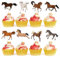 40 Stück Pferde Geburtstagsdeko Tortendeko Pferd Cupcake-Topper mit Pferdemotiv Tier-Cupcake-Picks Party-Dekoration für Pferderennen-Partys Geburtstagsfeiern zum Thema Pferderennen,Muffin Deko