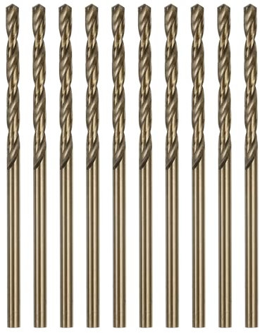 QUARKZMAN 10 Stück Spiralbohrer Cobalt Auftragnehmer Bohrer 2,4mm / 0,094 M35 Schnellarbeitsstahl HSS Metallbohrer Werkzeug für Edelstahl Kupfer Holz Plastik und Andere Harte Materialien