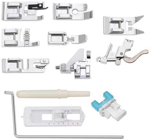 YINETTECH Lot de 12 pieds presseurs universels pour machine à coudre compatible avec Brother, compatible avec Janome, compatible avec Singer, compatible avec Baby Lock