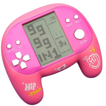 CZT Handle Brick-Spielkonsole 4,1 Zoll Tolles Griffgefühl 2574 in 1 Spiele Handheld Retro-Puzzle-Blockspiele für Unterwegs/Drinnen/Draußen Kinder/Studenten/Teenager (Rosa)