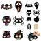 Yeomju 12 Stück Halloween Regenbogen Kratzbilder Kunst für Kinder,Kinder Regenbogen Scratch Art für Junge Mädchen,Fledermäuse,Kürbisse,Spinnen und Gruselmasken Kratzbilder