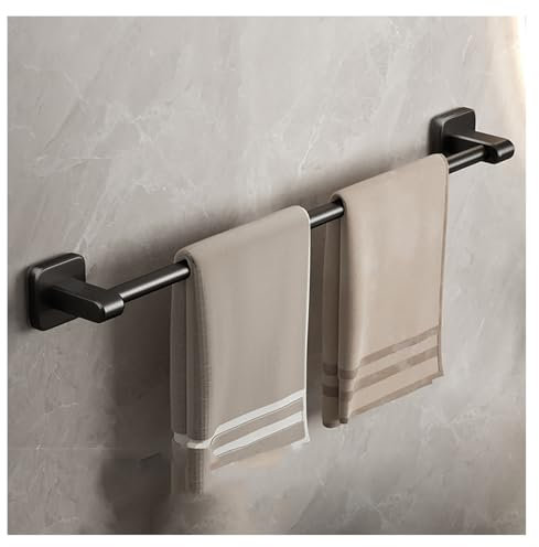 WXPXYBF Porte-Serviettes unipolaire, Porte-Serviettes Mural pour Cuisines et salles de Bains, Porte-Serviettes Mural, Porte-Serviettes à Main, Porte-Serviettes de 30 cm à 70 cm (Noir, 50 cm)