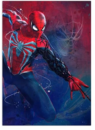 Displate Offiziell Marvel MetallPoster Magnetische Befestigung Inklusive Lizenziert Bilder Hochwertiges Poster Spider-Man 2 Game - Peter Parker Spider-Man Poster 67.5 cm x 48 cm