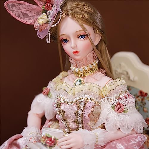 BJD Dolls 1/3 - Europäische Klassische Stil Puppe 24 Zoll Kugelgelenk Puppe Outfits Schuhe Smart Doll, Geschenk für Puppenliebhaber (Daisy)