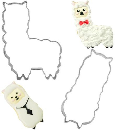 2 Stück Ausstechformen Alpaka Keksausstecher Edelstahl Backen Ausstecher Lama Plätzchenformen Lustig Keksformen Niedlich Ausstecher Set für Keks Plätzchen Schokolade Tortendekoration