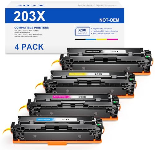 203X Toner Kompatibel für HP 203X 203A CF540X CF540A für HP M281fdw Toner für Color Laserjet Pro MFP M281fdw M254dw M254nw M281fdn M280nw M281cdw M254dn (Schwarz Cyan Gelb Magenta, 4er-Pack)