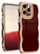 Teageo for iPhone 15 Pro Case Electroplated Wavy Frame for Women Girls, Cute Luxury Pure Color Soft TPU Silicone Shockproof Curly Design Bumper Phone Case for iPhone 15 Pro, Burgundy