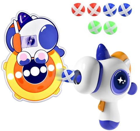 DecorDwell Dart Wurfspiel Kinder, Einhornform, Klett Dartscheibe Kinder, mit6 Klebrigen Bällen, für 3+ Jahre Alten Jungen Mädchen, Dart Wurfspiel Spielzeug Dartscheibe, Geburtstags Geschenke Blau