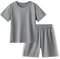 Generisch Combinaison pantalon garçon enfant bébé unisexe printemps été manches courtes sport t-shirt tenues vêtements enfants maillot de football, gris, 4-5 ans