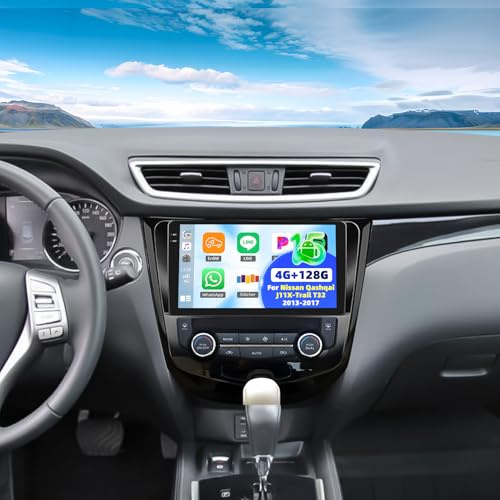 GOHHDL 4G+128G Autoradio Android 15 per Nissan Qashqai J11 X-Trail T32 2013-2017 con Wireless Carplay Android Auto, Touch Stereo da 10 Pollici con GPS Navi WiFi GPS SWC FM RDS EQ AHD Retrocamera&Mic