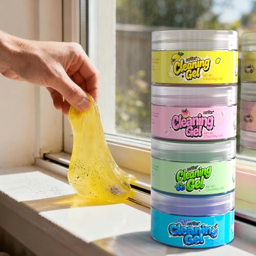 ASFSKY Auto Reinigungsgel für den Innenraum Tastatur Reinigungsgel | 4 Stück Reinigungsknete Putzschleim Auto Car Cleaning Gel Universal-Staubreinigungsgel für Autos, Tastaturen und kleine
