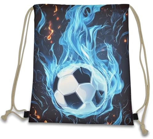 Cunegra Fußball Turnbeutel, Kordelzugbeutel Rucksack für Junge, Wasserdichte Sportbeutel, Fussball Schuhbeutel mit Kordelzug, Turnsackerl für Schule, Schwimmen, Reisen, Fußball Geschenke für Jungs