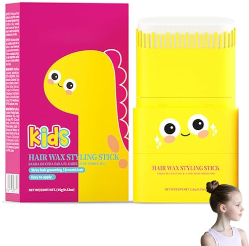 Hair Wax Stick & Styling Gel for Kids — 2-in-1 Design with Built-in Comb, Plant-Based Formula, Non-Greasy, Frizz Control, Easy to Use & Wash, Portable