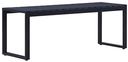 Frdhee Balkon Bank Terrassenbank, Gartenbank 120,5 cm PS-Platte Schwarz für Balkon und Garten